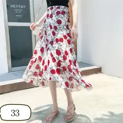 Цельная Женская юбка с цветочным принтом на шнуровке, Женская длинная юбка с оборками Jupe Femme, асимметричные юбки для женщин s faldas mujer moda 2019