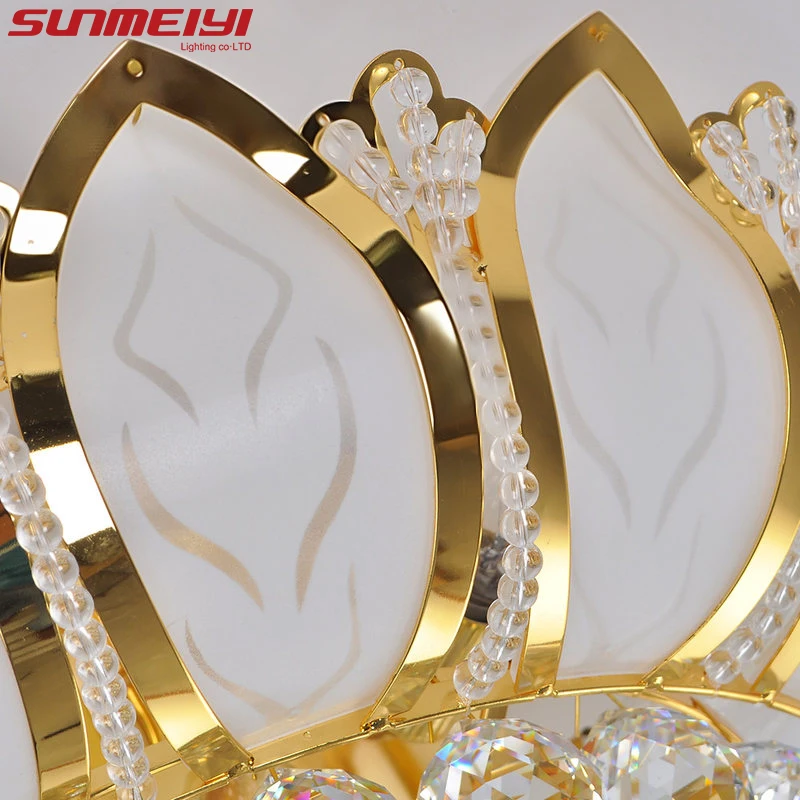  Lotus Flower Modern Ceiling Light With Glass Lampshade Gold Ceiling Lamp for Living Room Bedroom la - 32312764612