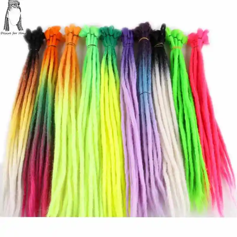 

Desire for hair 5 pieces ombre hand made dreadlocks hair extensions synthetic hip-hop style crochet braids hair pink color