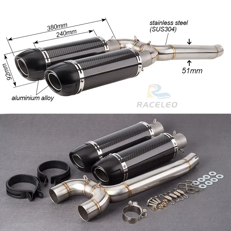 Motocicleta FZ6N antideslizante para Yamaha FZ6N FZ6S FZ6 de Escape de la motocicleta silenciador de Escape con enlace tubo de Sistema completo fz6n de Escape
