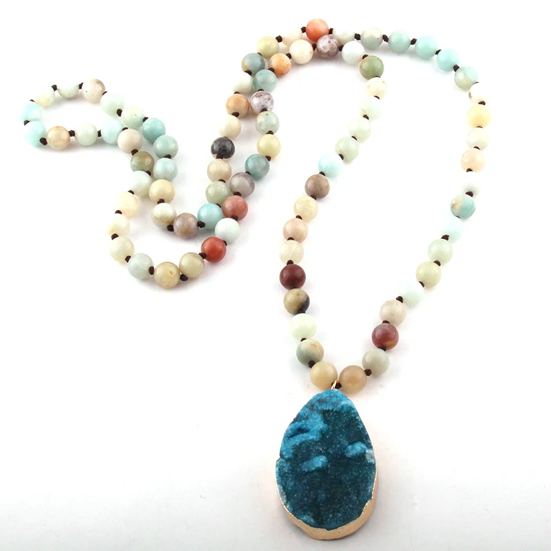 Ronde naturelle bleu Labradorite Argent Sterling 925 Chaîne Longue Collier 36/" Mala