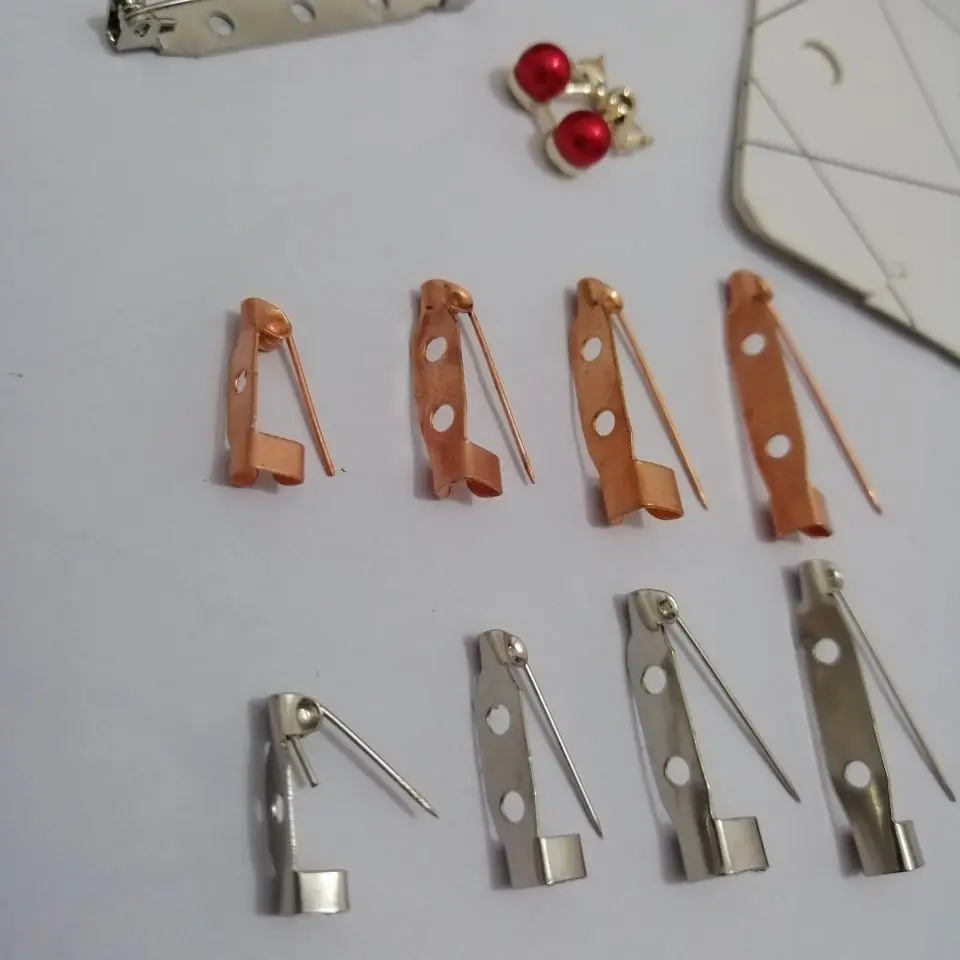 

Lowest price 30pcs Jewelry Findings Safety Lock Back Pins Brooch Clip Base Pin Accessories DIY Clothing Jewelry Making Supplies