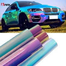 Autocollants holographiques chromés arc-en-ciel pour voiture, 10cm x 100cm, placage Laser pour carrosserie de voiture, bricolage, Automobiles, décoration