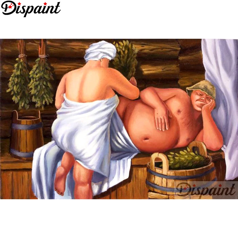 

Dispaint Full Square/Round Drill 5D DIY Diamond Painting "Bathing chart" Embroidery Cross Stitch 5D Home Decor A10827