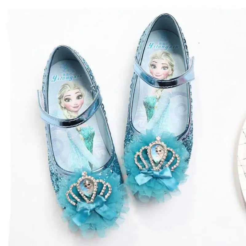 New Summer Children Sandals Girls Princess Shoes With Bow PU Leather Elsa Design Wedding Kids Dress Shoes for Girls EU 24-36