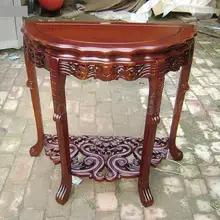 Консольный стол, полукруглый стол, специальное предложение, бук, дерево, ручная работа, настенный стол, полукруглый, Цветочный Стенд, лотос, стол из твердой древесины