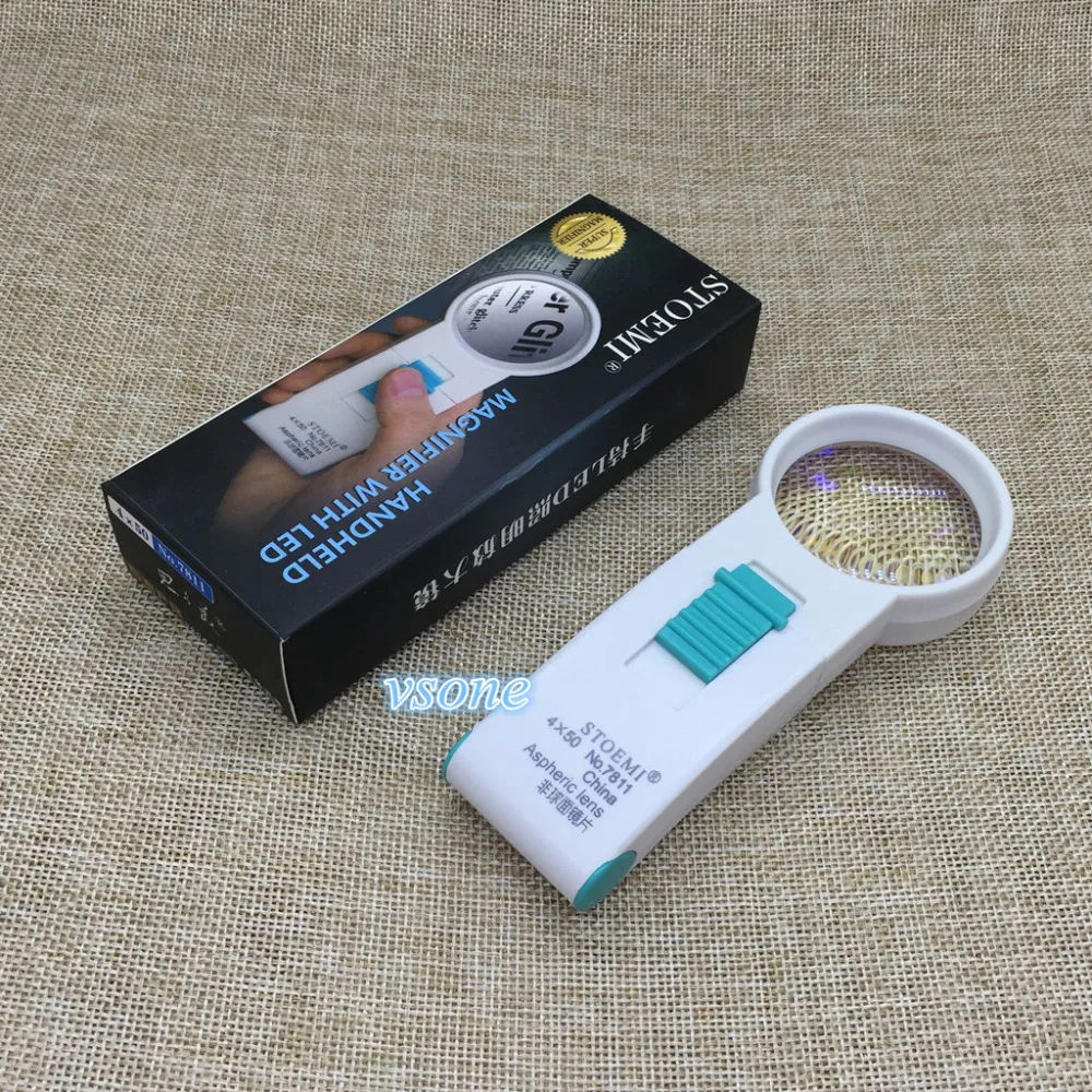 

Optical Reading magnifier with 4X the magnifying glass 5cm lens calligraphy and painting identification 7811