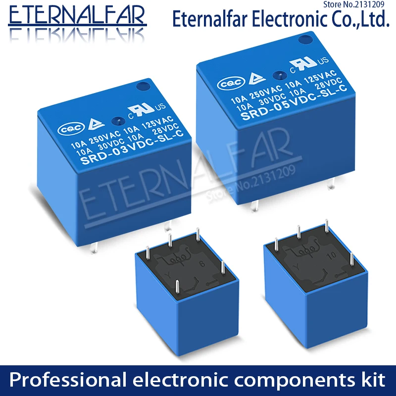 SRD 03VDC SL C Time реле DC 10A 125V 250V AC 5V 6V 9V 12V 24V 48V SPDT NO Typc A 4PIN аналогичный PC 5PIN PCB T73|Реле| |