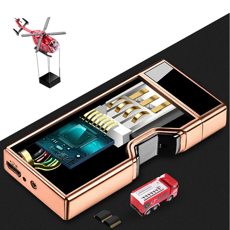  New USB infrared touch sensor metal charging lighter four colors
