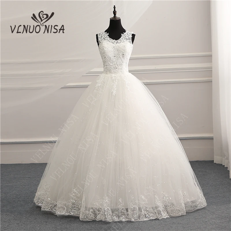 

V-Neck Korean Vintage Lace Appliques Ball Gown Wedding Dresses Customized Plus Size Bridal Dress Real Photo Fashion Elegant CC