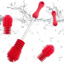 Высокое качество новая многофункциональная силиконовая щетка для чистки вращающаяся длинная ручка щетка для очистки бутылочек горячая распродажа