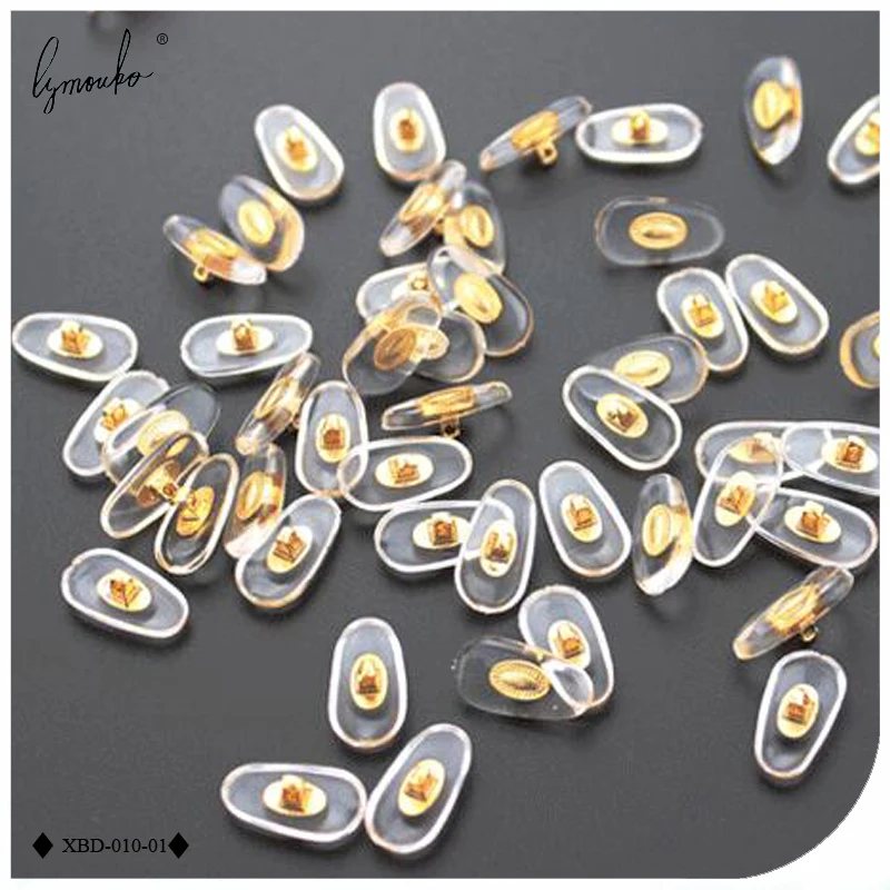 Lymouko PVC Glasses Anti Slip Aluminum Conductor Insert Nose Pads Comfortable Silicone Silver Golden Nose Pad glasses nose pads 10 Pairs/Lot