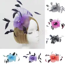 Модные новые перьевые свадебные дамы день женщин Необычные Ascot гонки головной убор очарование на зажим, аксессуар для волос