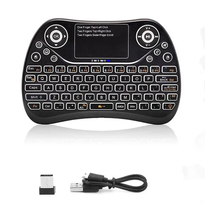 7 цветов с подсветкой 2,4 ГГц Беспроводная сенсорная клавиатура Fly Air mouse портативная Бытовая офисная мышь для Android Windows IOS Linux