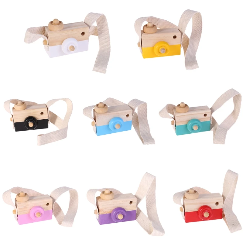 Wooden Toy Camera Kids Creative Neck Hanging Rope Toys Photography Prop Gift JU12 Drop shipping