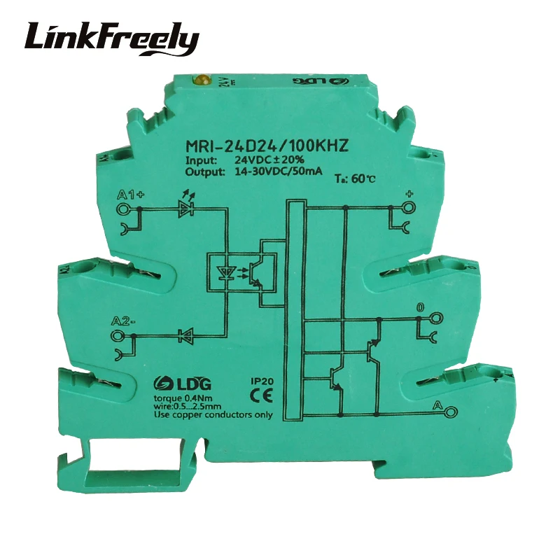 Durable MRI-24D24 High Frequency 100KHZ Photoelectrical Coupler IsolationOptocoupler Protection Relay with Yellow LED Indication PLC Relay Module Durable MRI-24D24 High Frequency 100KHZ Photoelectrical Coupler IsolationOptocoupler Protection Relay with Yellow LED Indication PLC Relay Module