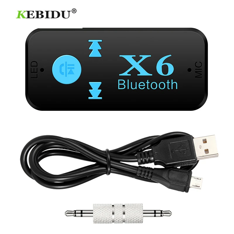 

kebidu 3.5mm Bluetooth 4.1 Music Receiver Aux Audio Adapter Aux Handsfree Car Kit Support TF Card A2DP Mp3