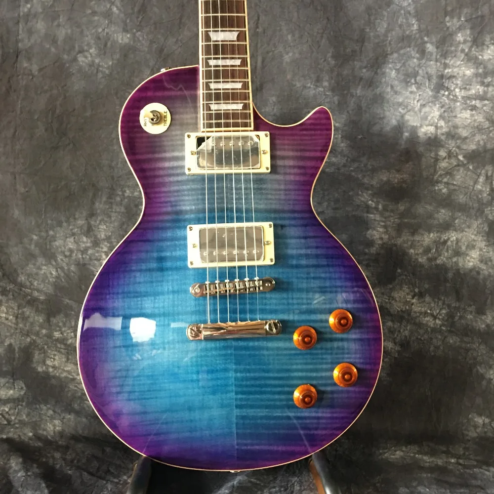 

2018 New guitar factory Chibson LP custom electric guitar blue flame maple top LP custom 1959 guitar Free Shipping LP guitar