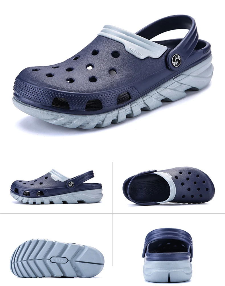 Brand Big Size 38-46 High Quality Croc Men Casual Aqua Clogs 2018 Male Band Sandals Summer Black Beach Swimming Shoes (11)