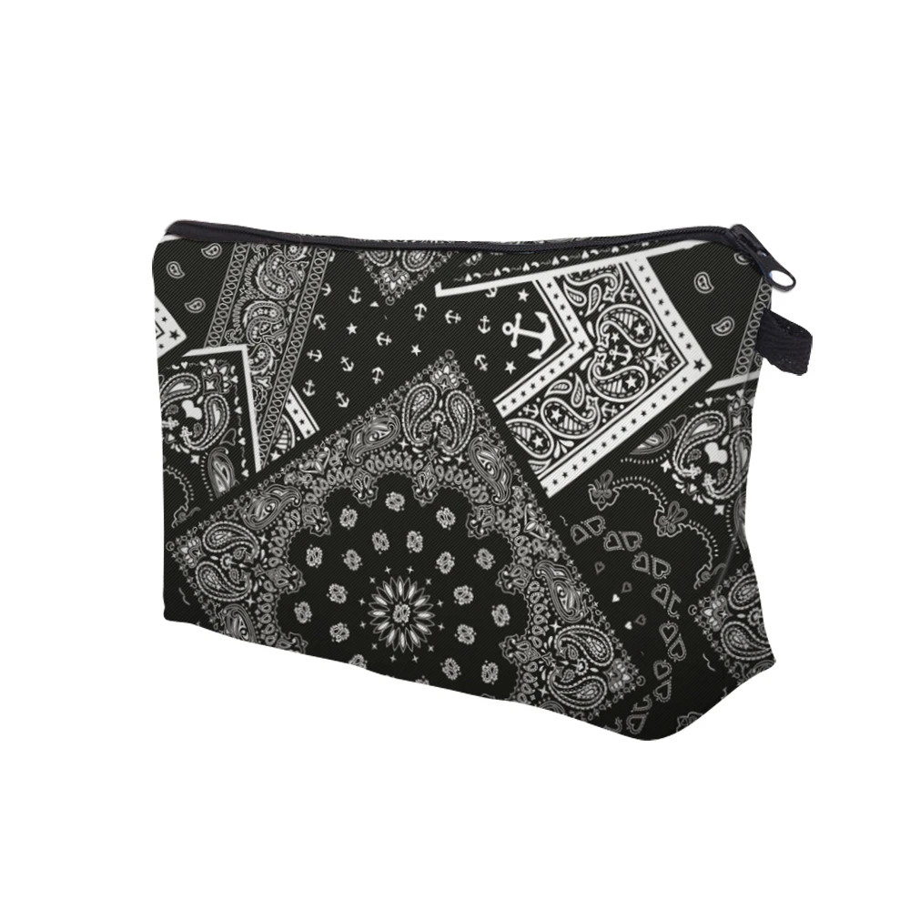 DAOXI 3D الطباعة خمر نمط التجميل الضروريات أكياس مع منظم سستة للمسافرين