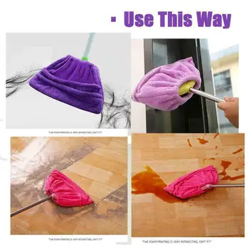 

Newest Useful Coral Velvet Broom Cover Cleaning Cloth Absorbent Mop Home Cleaning Tool Reusable Cloth Cover