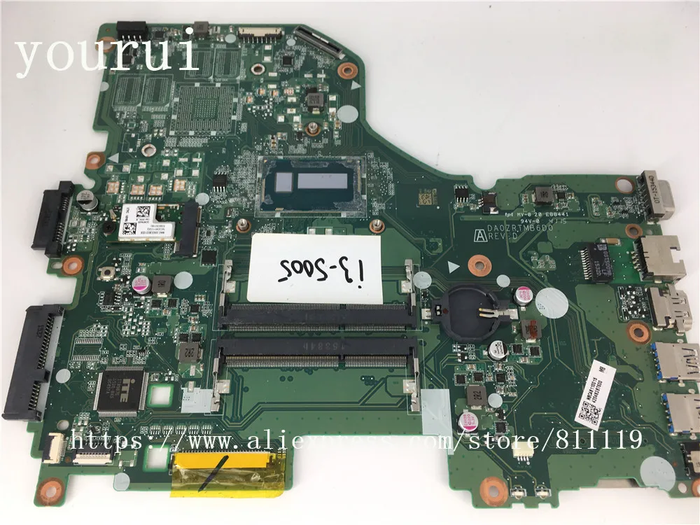 Yourui NBC48110015 для ACER Aspire E5-573 E5-573G ноутбук материнская плата DA0ZRTMB6D0 SR27G i3-5005u Процессор