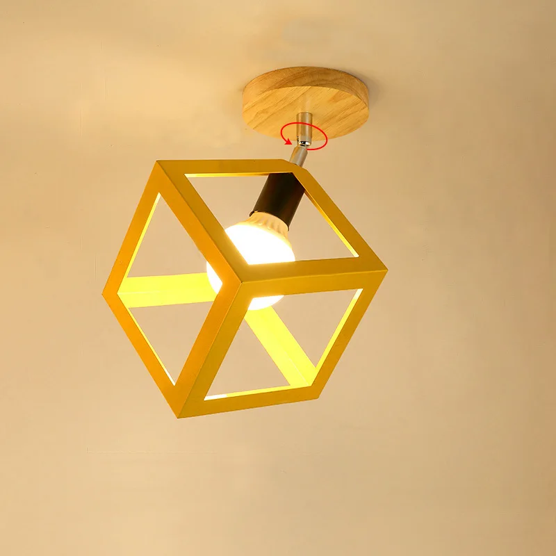 Современный потолочный светильник скандинавский плафон светодиодный потолочный светильник цветной плафон квадратный светильник для столовой кухни Lampara Techo