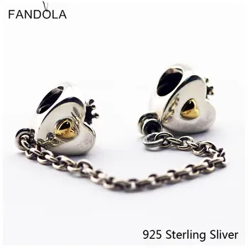 CKK 925 Sterling Silver Heart & Crown Safety Chain 14K Gold Original Charms Fits Bracelets DIY Jewelry
CKK 925 Sterling Silver Heart & Crown Safety Chain 14K Gold Original Charms Fits Bracelets DIY Jewelry