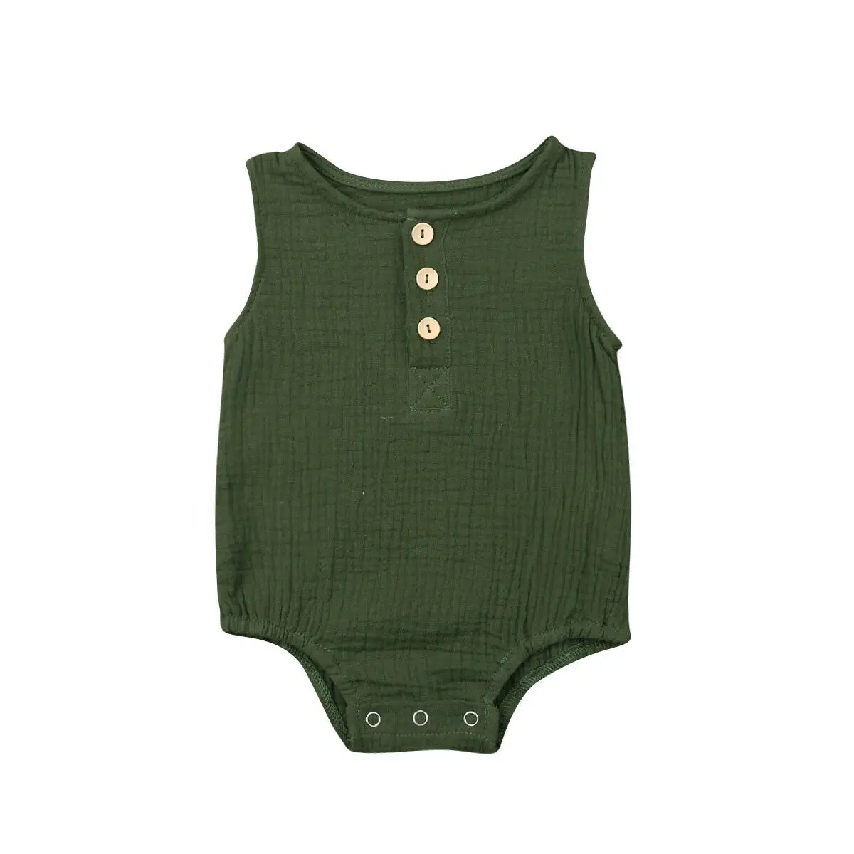 Г. Летняя одежда для малышей Новинка, боди из хлопка без рукавов для маленьких девочек однотонный пляжный костюм без рукавов для детей от 0 до 24 месяцев - Color: Green