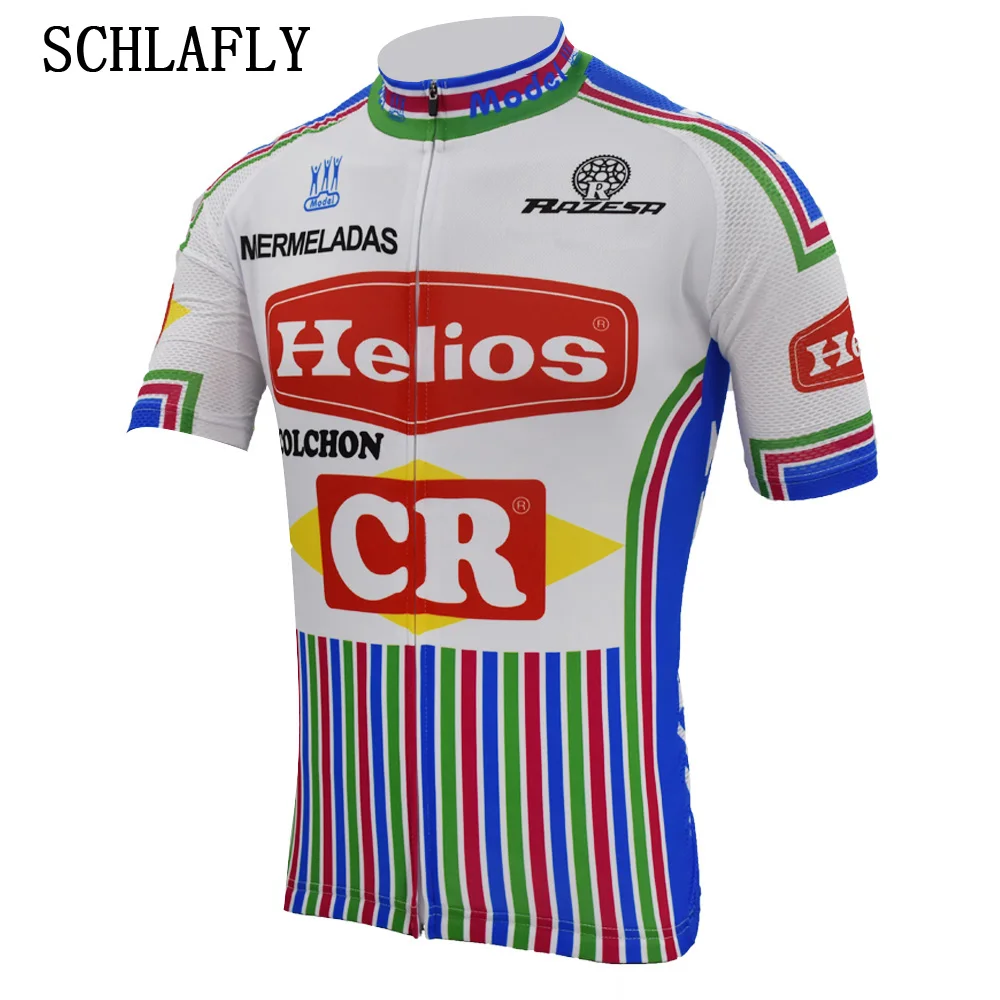 

retro cycling jerseys summer short sleeve bike wear white blue jersey road jersey cycling clothing schlafly cycling top