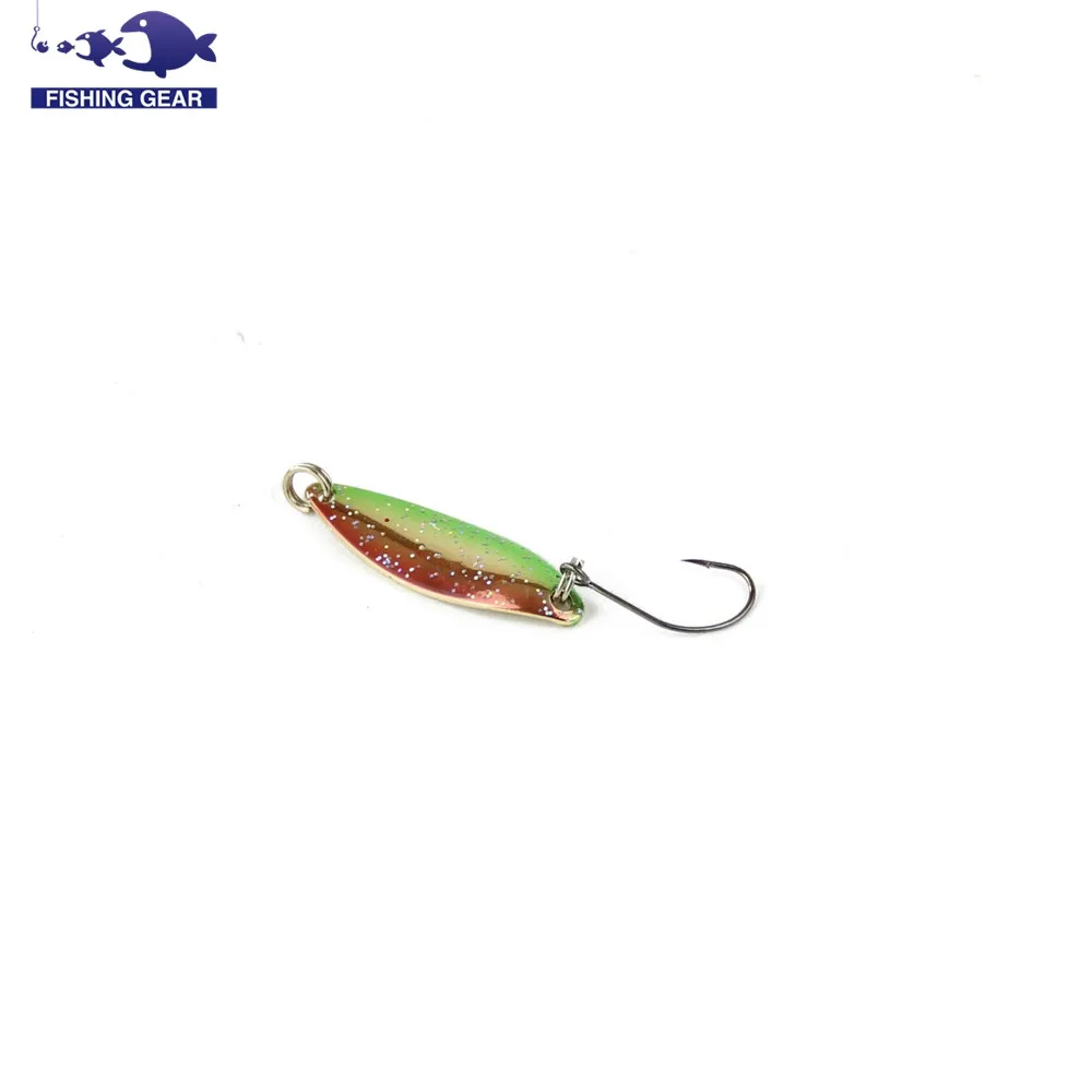 8pcsLot 3.3cm 3g Copper Fishing Lure Paillette Spoon Lure Metal Fishing Lure Hard Bait Jigging Lures Colorful Spinner Baits  (12)