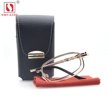 Складные очки для чтения Портативный металлический каркас очков от Для женщин Для мужчин дальнозоркости старый светильник очки с Чехол+ 1,0 до+ 4,0