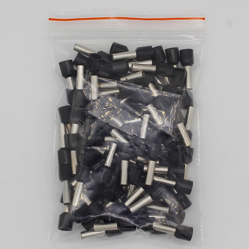 E6012 Tube insulating terminals 6MM2 100PCS/Pack Cable Wire Connector Insulating Crimp Terminal Insulated Connector E- images - 6