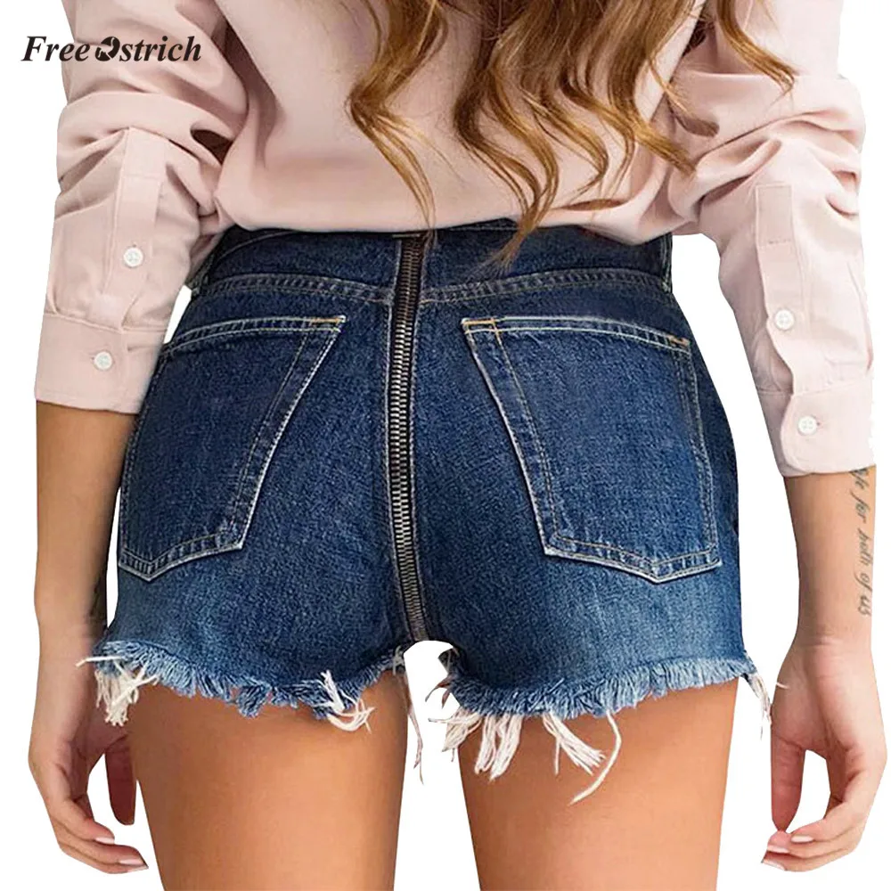 Бесплатная Страусиная одежда женские джинсы с молнией сзади джинсовые шорты брюки с кисточками широкие брюки шорты летние тонкие женские