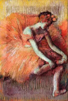 

High quality Oil painting Canvas Reproductions Dancer Adjusting Her Sandel (1896) By Edgar Degas hand painted