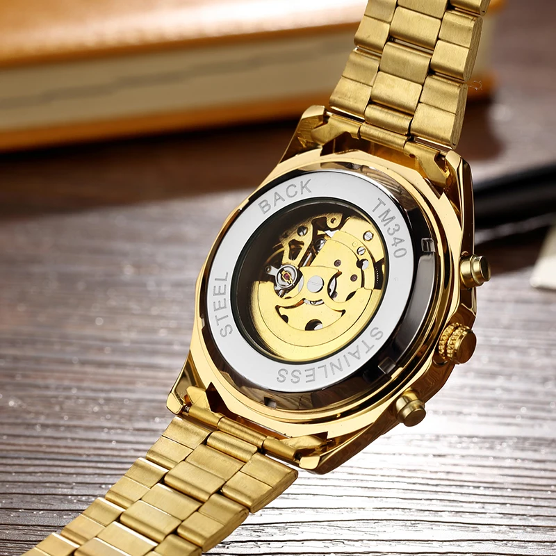 Men Watches Winner Luxury Mechanical Automatic Stainless Steel Bracelet Sports Male Clock Chinese Wristwatch