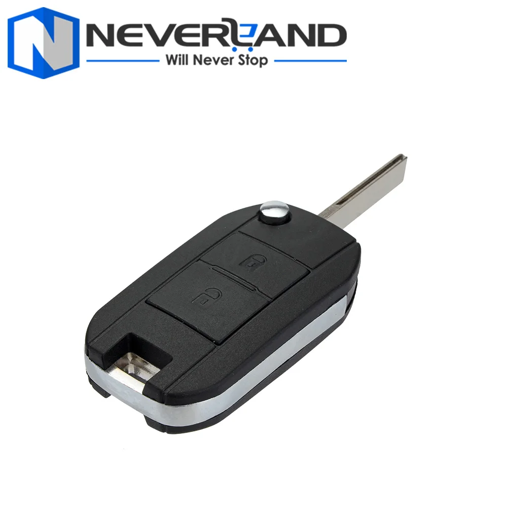 

2 Button Folding Remote Flip Car Key Case Shell Fob Replacement For Peugeot 107 207 407 607 408 Free Shipping D25