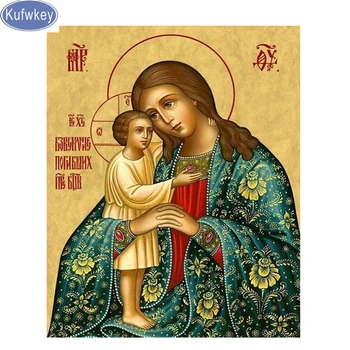 

100% DIY Diamond Mosaic,religion virgin Mary,Handmade Diamond Painting Cross Stitch Square Diamond Embroidery Rhinestones art