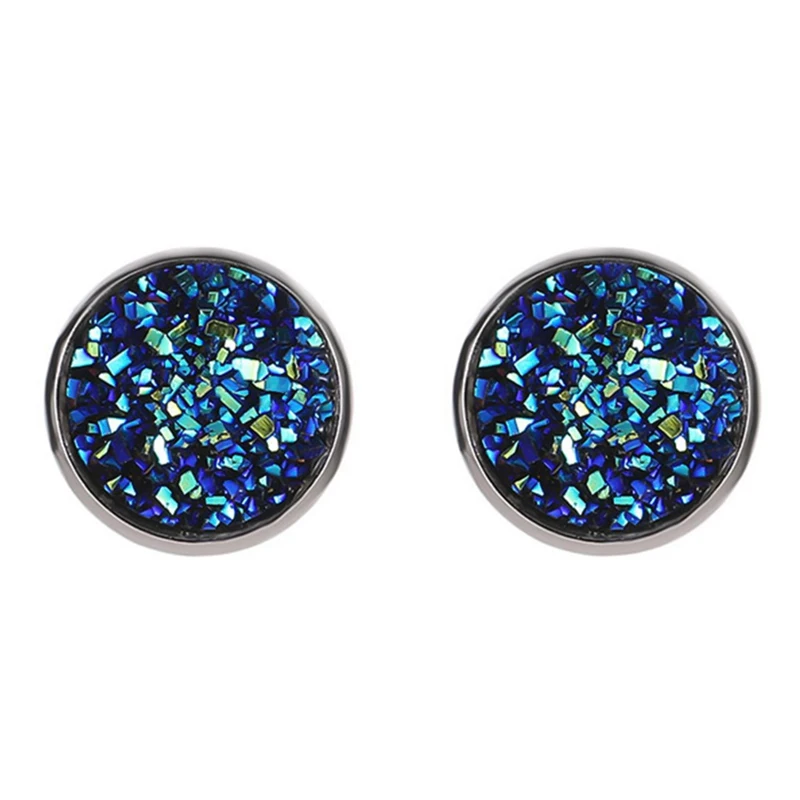 

New Vintage Imitation Stone Round Gypsophila Crystal Stud Earring 10 Colors Hypoallergenic Engagement Wedding Stud Earrings