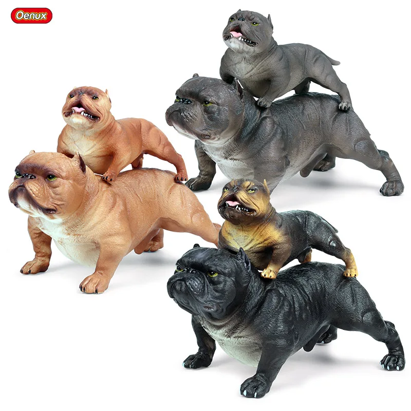 Oenux реалистичные ПВХ американский хулиган собака животное фигурка дружественная собака статическая модель фигурки Коллекция игрушек Детский подарок