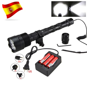 

Powerful 10000LM Led Hunting Light 3*XM-L T6 Tactical Weapon flashlight+3*18650+Remote Pressure Switch+Rifle Scope Mount+Charger