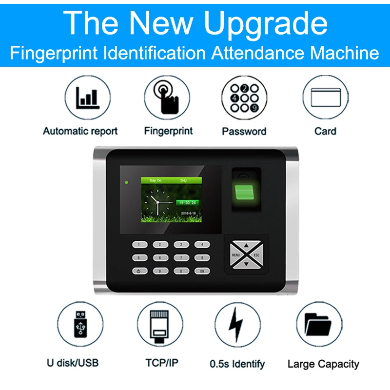 

Biometric Fingerprint Reader Time Attendance System TCP/IP USB Fingerprint Time Attendance Access Control Clock Employees Device
