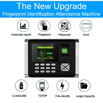 Biometric Fingerprint Reader Time Attendance System TCP/IP USB Fingerprint Time Attendance Access Control Clock Employees Device fingerprint id carddoor access control password fingerprint time attendance threatens anti dismantlement unlock illegally alarm