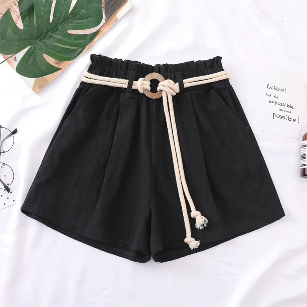 Womail Fashion шорты Для женщин Повседневное хлопковые свободные Высокая талия широкие шорты Лето для женщин; Прямая поставка May31 Pantalones