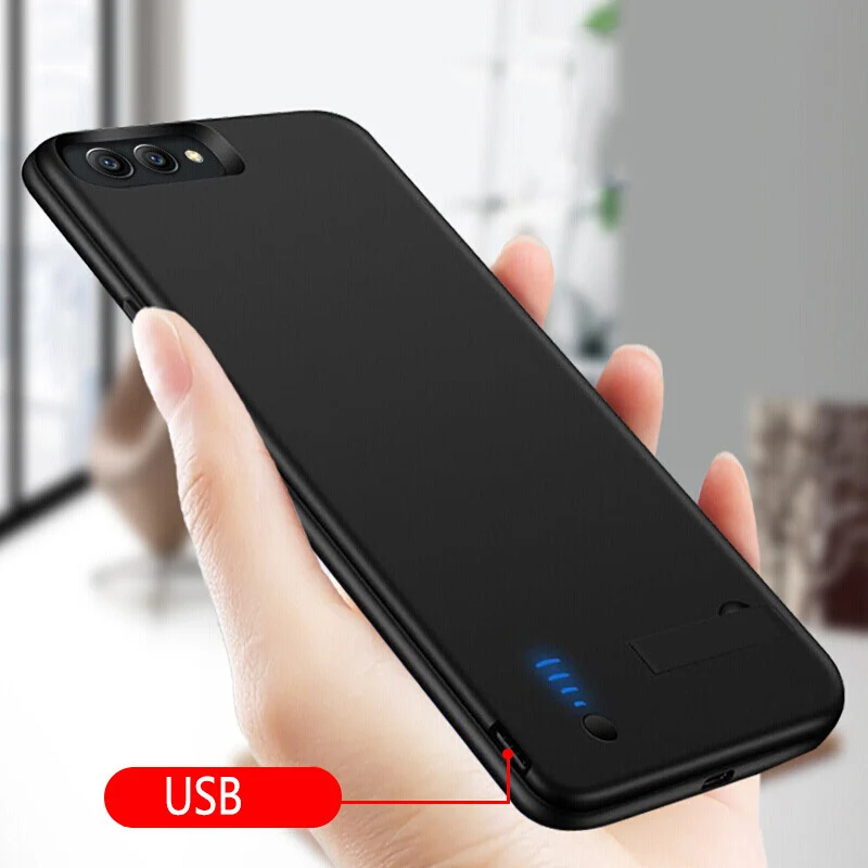 

6500mah external Battery charging case Portable fast charger for cell phone for huawei honor V10 cover Power bank emoji part