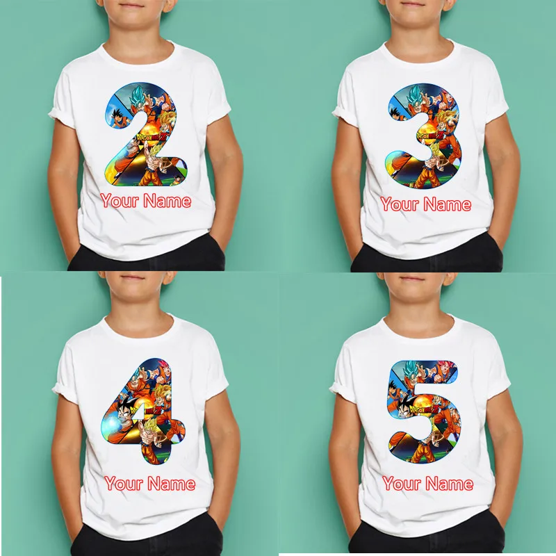 

Boys And Girls Goku Birthday Number T Shirt Kids Happy Birthday Short Sleeve Tops Children's Masks Birthday Gift,Dropshipping