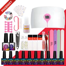 Маникюрный набор 10 шт. Гель-лак для ногтей набор Инструменты для маникюра с лампой для ногтей 36 Вт сушилка комплект Гель-лак для ногтей Набор для маникюра