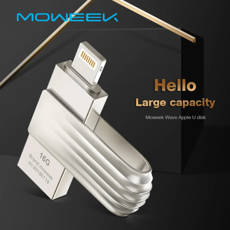 USB флеш накопитель Moweek для iphone X Xs Max 8 7 6 ipad 256 ГБ флешка 16 32 64 128 диск 2 0 iphone|USB