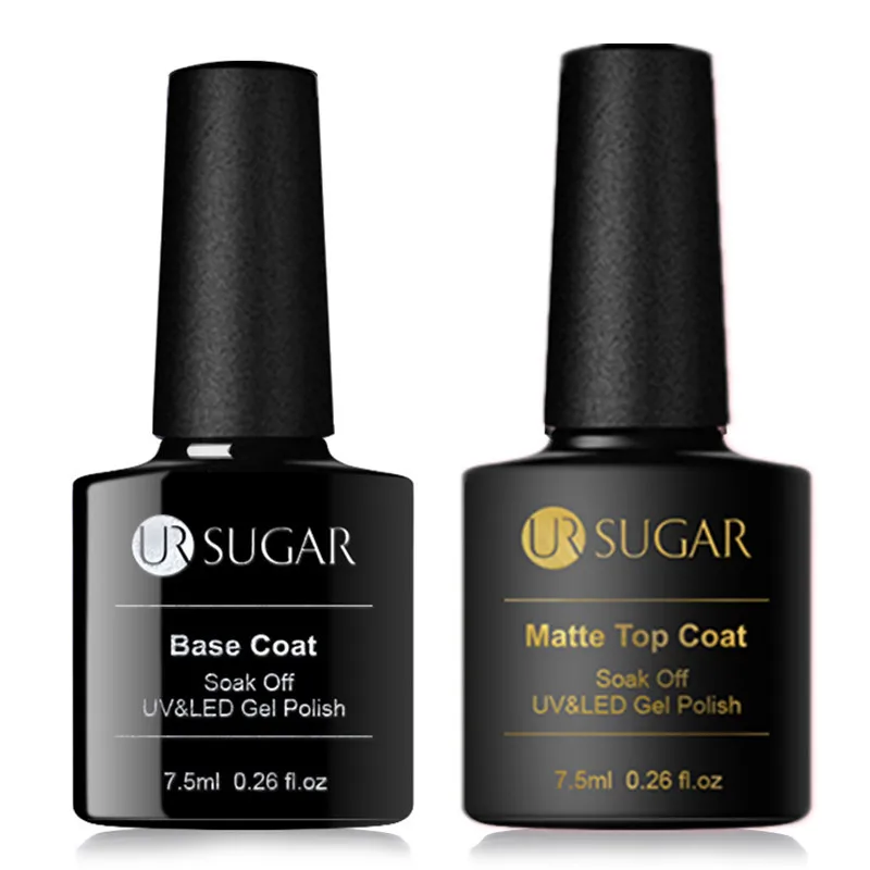 UR SUGAR Base Coat Top Coat Tempered Enhance Nail Gel Polish Matte No Wipe Top Coat Soak Off UV Gel Varnish Lacquer Manicure - Цвет: Base Coat Matte Top