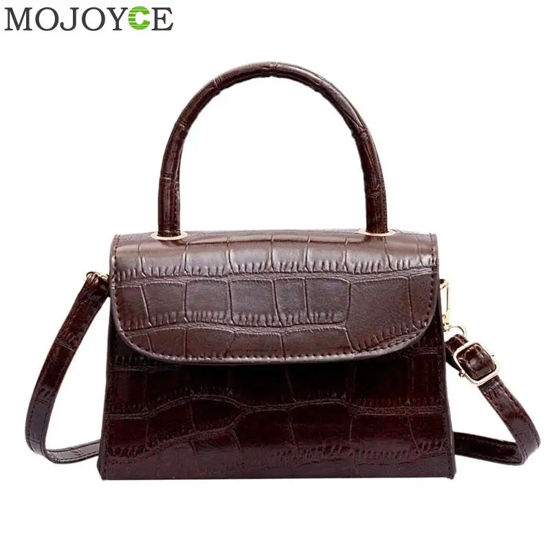 

2019 New Shoulder Bag Ladies Fashion Retro Simple Crocodile Shoulder Strap Small Square Bags for Women 2019